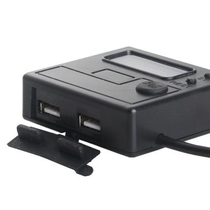 Motorcycle Clock Digital Display Dual USB Phone Charger Waterproof 5V 3A Fast Charge, Clock Digital Display Black