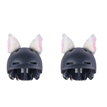 4PCS Motorcycle Plush Ear Helmet Decoration, White, Pink, Light Gray, Black, Red, Rose Red