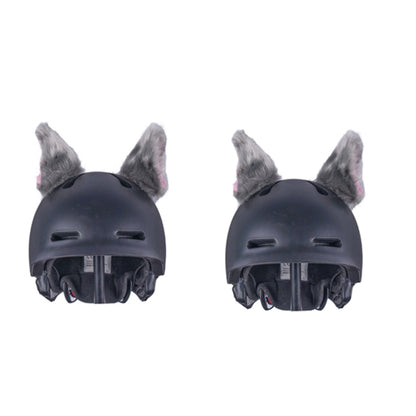 4PCS Motorcycle Plush Ear Helmet Decoration, White, Pink, Light Gray, Black, Red, Rose Red