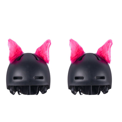 4PCS Motorcycle Plush Ear Helmet Decoration, White, Pink, Light Gray, Black, Red, Rose Red