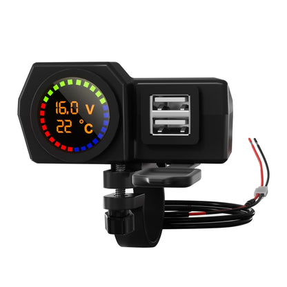 WUPP CS-1747A1 Motorcycle Voltage Temperature Digital Display Double USB Phone Charger, CS-1747A1 Double USB Port