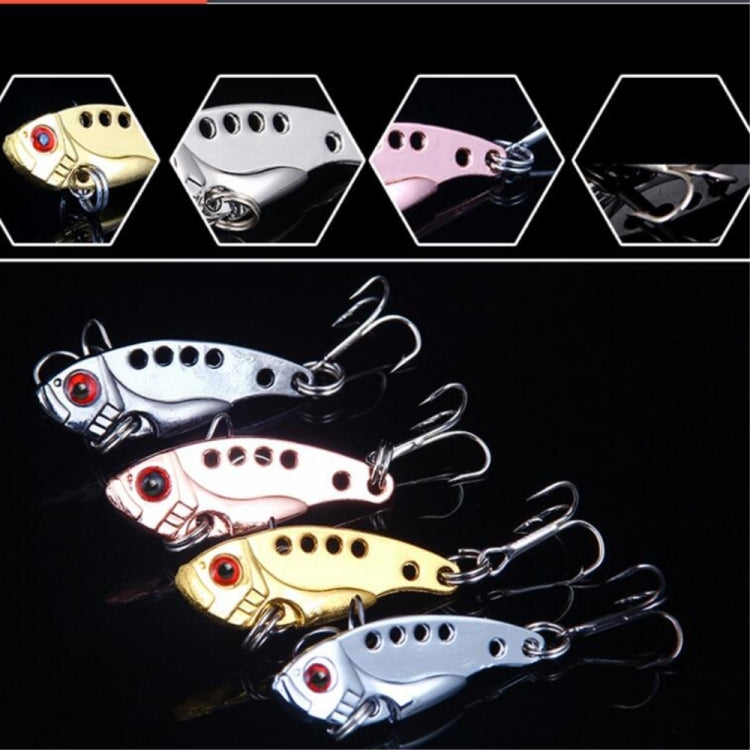 1 Set HENGJIA VIB013 Metal VIB Fake Bait Electroplated Hard Bait, 3.5cm 3g, 4cm 7g, 5.5cm 11g