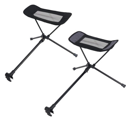 Collapsible Footstool For Camping Foot Recliner Foot Rest, Gray, Black