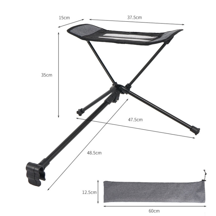 Collapsible Footstool For Camping Foot Recliner Foot Rest, Gray, Black