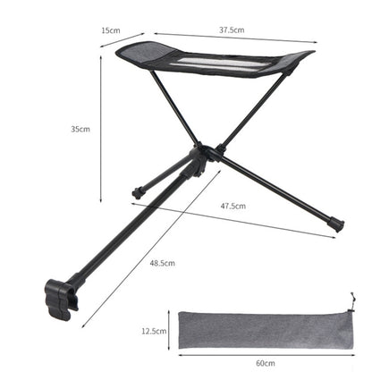 Collapsible Footstool For Camping Foot Recliner Foot Rest, Gray, Black