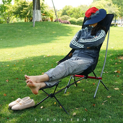 Collapsible Footstool For Camping Foot Recliner Foot Rest, Gray, Black