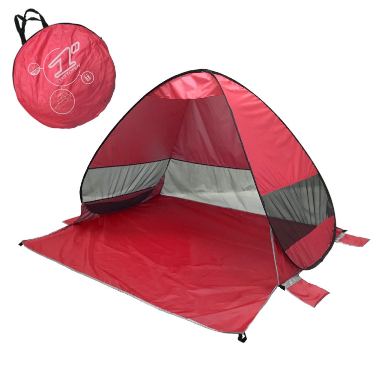Automatic Instant Pop Up Tent Potable Beach Tent,Size:, Red, Green, Lake Green, Fluorescent Green, Watermelon, Deep Blue Stripe, Orange Stripe, Lake Green Stripe, Pink Stripe