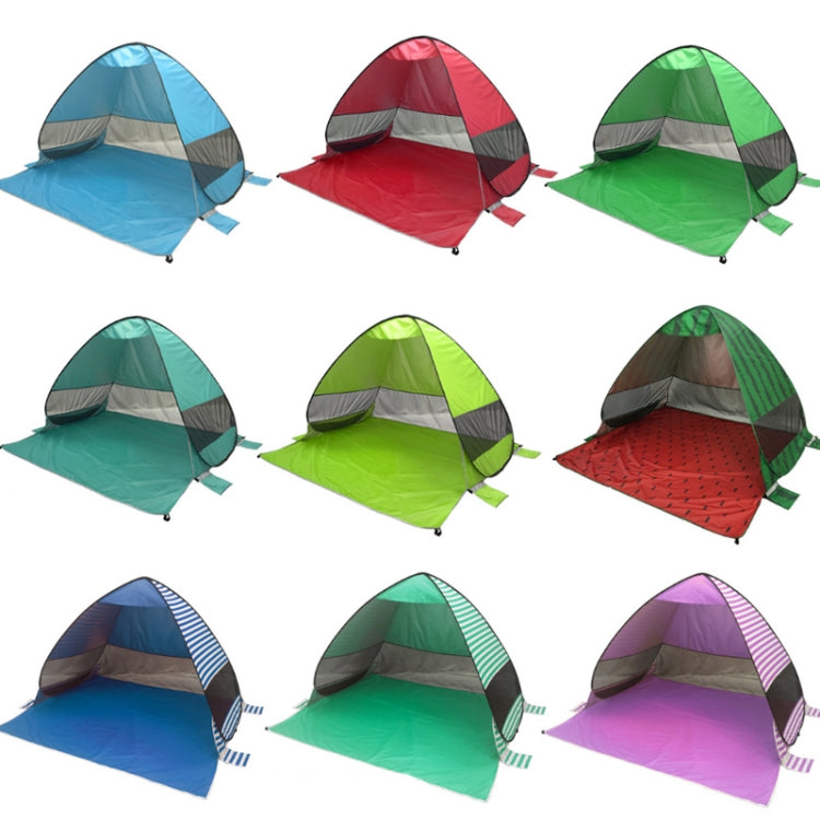 Automatic Instant Pop Up Tent Potable Beach Tent,Size:, Red, Green, Lake Green, Fluorescent Green, Watermelon, Deep Blue Stripe, Orange Stripe, Lake Green Stripe, Pink Stripe