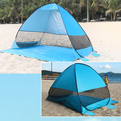 Automatic Instant Pop Up Tent Potable Beach Tent,Size:, Red, Green, Lake Green, Fluorescent Green, Watermelon, Deep Blue Stripe, Orange Stripe, Lake Green Stripe, Pink Stripe