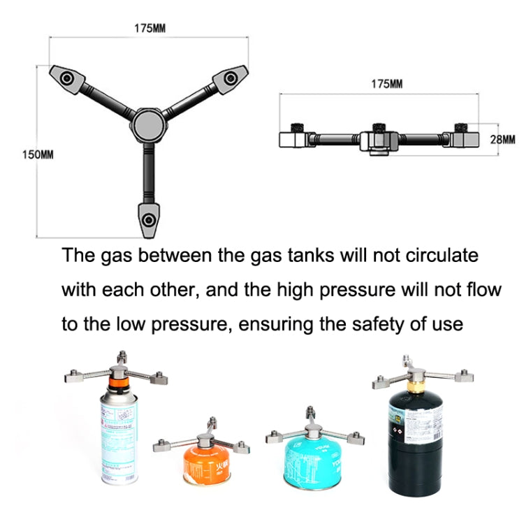 Outdoor Camping 3 In 1 Self-closing Aluminum Alloy Stove Adapter Tool, 3 In 1 Stove Adapter