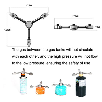 Outdoor Camping 3 In 1 Self-closing Aluminum Alloy Stove Adapter Tool, 3 In 1 Stove Adapter