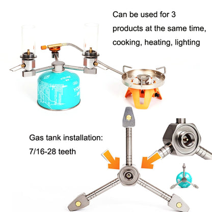 Outdoor Camping 3 In 1 Self-closing Aluminum Alloy Stove Adapter Tool, 3 In 1 Stove Adapter