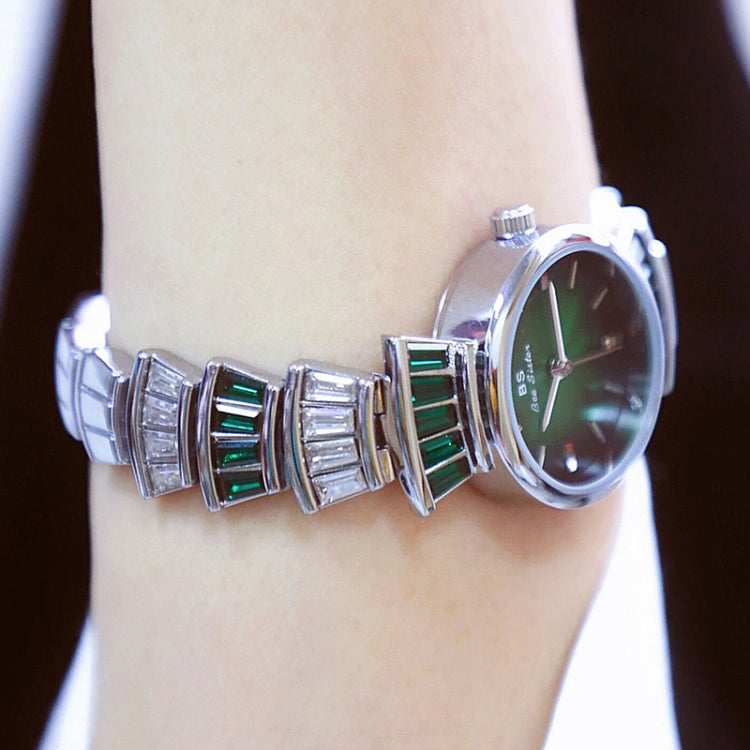 BS Bee Sister  FA1700 Diamond Inlaid Ladies Watch Symphony Wrist Watch, Golden Red, Silver -red, Golden Green, Silver Green