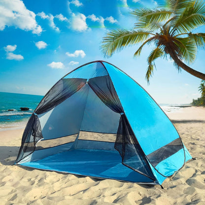 Screen Mesh Door Curtain Tent Automatic Pop Up Beach Sunshade Tent
