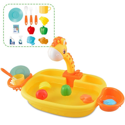 Children Kitchen Toys Electric Circulating Water Dishwasher, Panda, Yellow Duck, Yellow, Blue, Pink, Giraffe, Dinosaur
