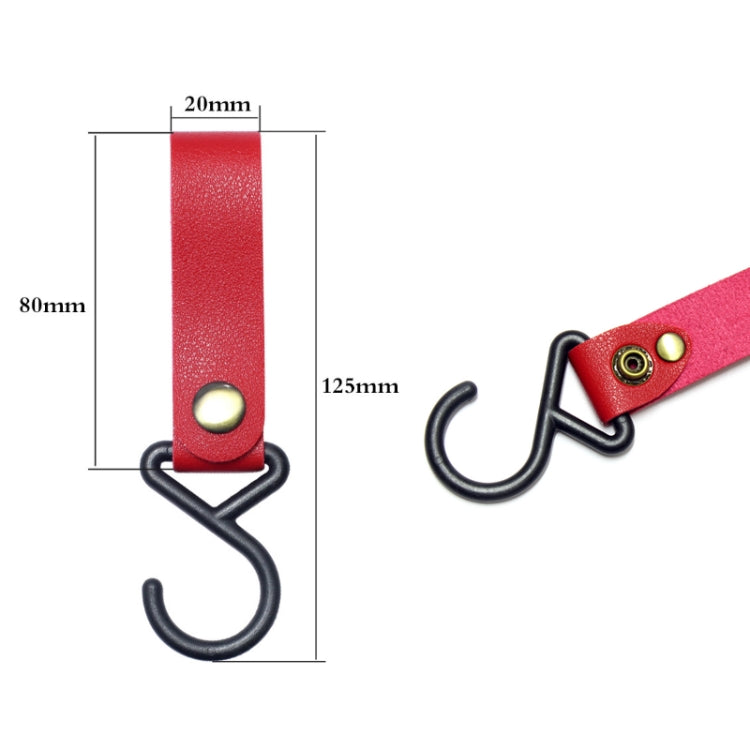 Outdoor Camping Tent PU Leather Multifunctional Storage Hook, Grey, Red, Black, Pink, Blue, Brown, Green, Orange