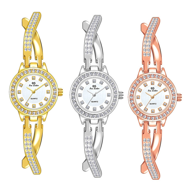 BS Bee Sister FA1531  Butterfly Cross Full Diamond Ladies Watch Bracelet Watches, Gold, Silver, Rose Gold