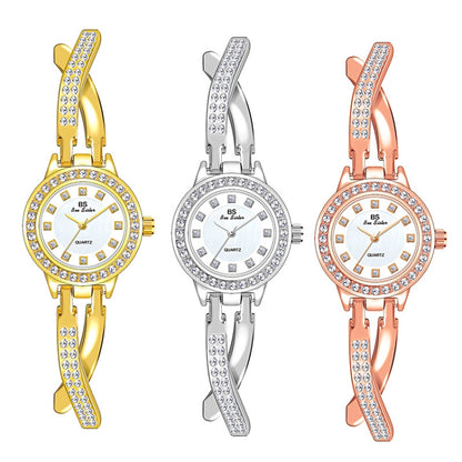BS Bee Sister FA1531  Butterfly Cross Full Diamond Ladies Watch Bracelet Watches, Gold, Silver, Rose Gold