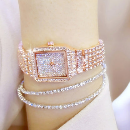 BS Bee Sister F0510B  Ladies Diamond Watch Jewelry Chain Watch, Rose Gold, Gold, Silver