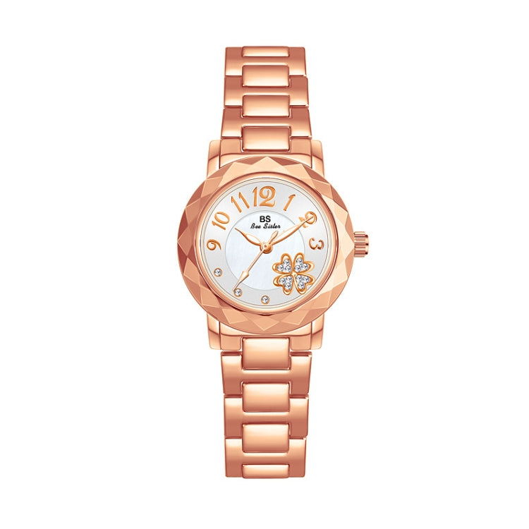 BS Bee Sister  FA1481 Flower Embellished Ladies Alloy Watch Wrist Watches, Gold, Silver, Rose Gold