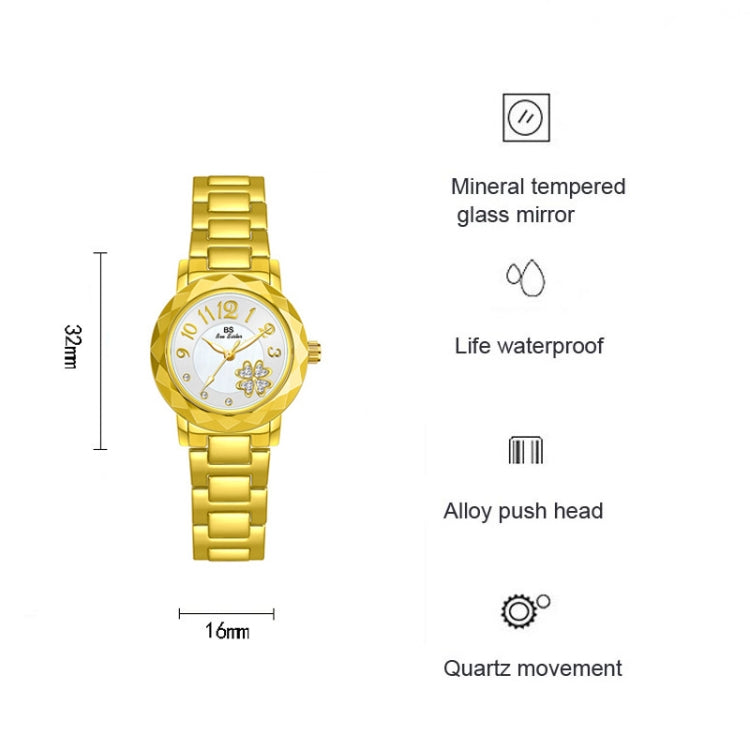 BS Bee Sister  FA1481 Flower Embellished Ladies Alloy Watch Wrist Watches, Gold, Silver, Rose Gold