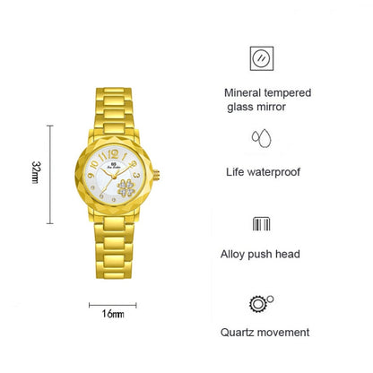 BS Bee Sister  FA1481 Flower Embellished Ladies Alloy Watch Wrist Watches, Gold, Silver, Rose Gold