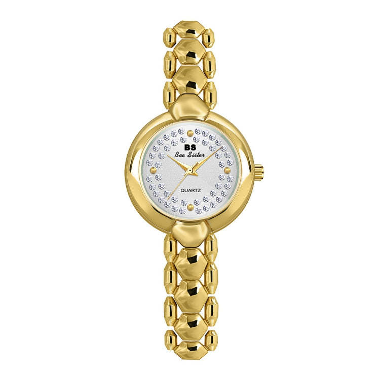 BS Bee Sister FA1691  Ladies Diamond Watch Jewelry Chain Watch, Gold, Silver, Golden Silver