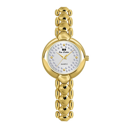 BS Bee Sister FA1691  Ladies Diamond Watch Jewelry Chain Watch, Gold, Silver, Golden Silver