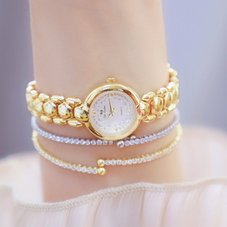 BS Bee Sister FA1691  Ladies Diamond Watch Jewelry Chain Watch, Gold, Silver, Golden Silver