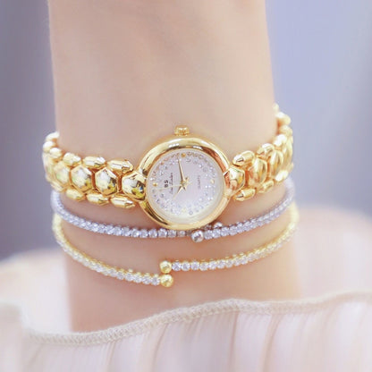 BS Bee Sister FA1691  Ladies Diamond Watch Jewelry Chain Watch, Gold, Silver, Golden Silver