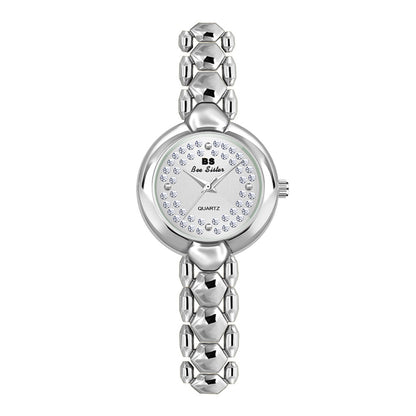 BS Bee Sister FA1691  Ladies Diamond Watch Jewelry Chain Watch, Gold, Silver, Golden Silver