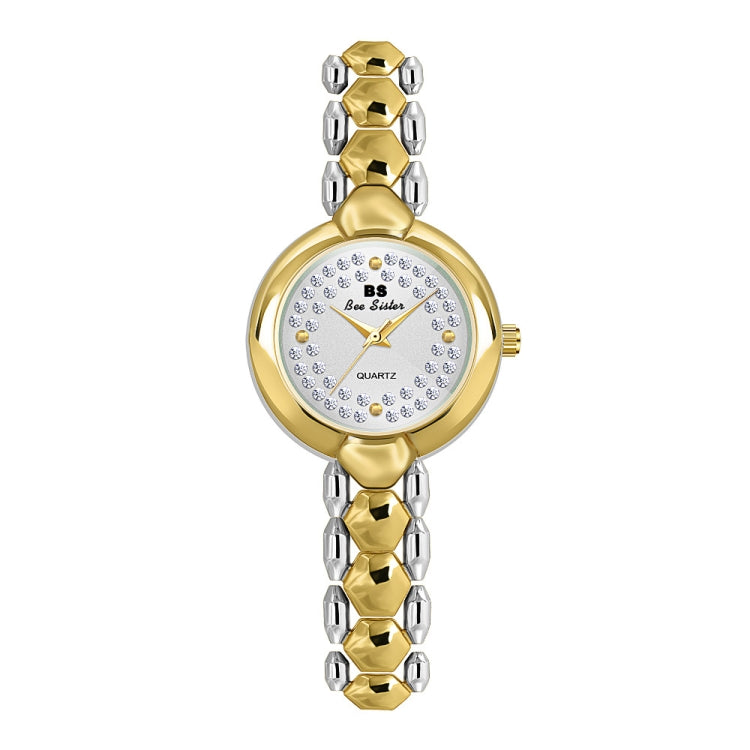 BS Bee Sister FA1691  Ladies Diamond Watch Jewelry Chain Watch, Gold, Silver, Golden Silver
