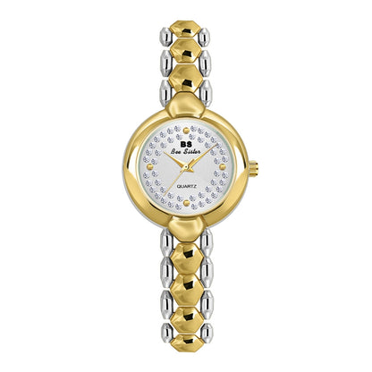 BS Bee Sister FA1691  Ladies Diamond Watch Jewelry Chain Watch, Gold, Silver, Golden Silver