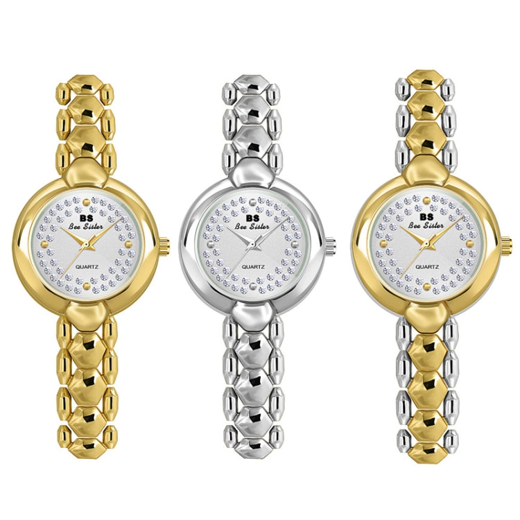 BS Bee Sister FA1691  Ladies Diamond Watch Jewelry Chain Watch, Gold, Silver, Golden Silver