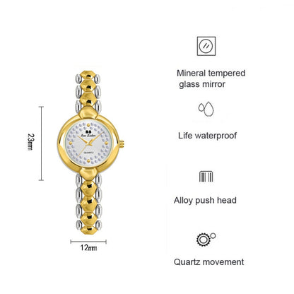 BS Bee Sister FA1691  Ladies Diamond Watch Jewelry Chain Watch, Gold, Silver, Golden Silver