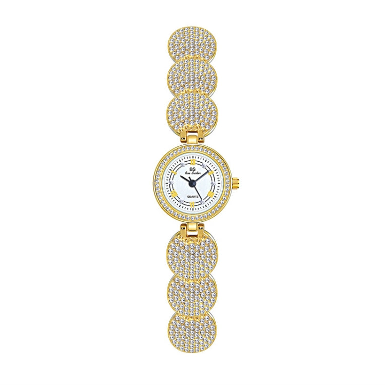 BS Bee Sister  FA1606 Diamond Inlaid Ladies Watch Jewelry Chain Watch, Gold, Silver