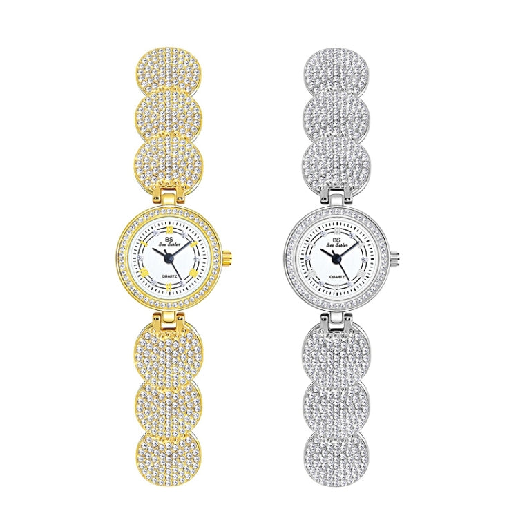 BS Bee Sister  FA1606 Diamond Inlaid Ladies Watch Jewelry Chain Watch, Gold, Silver