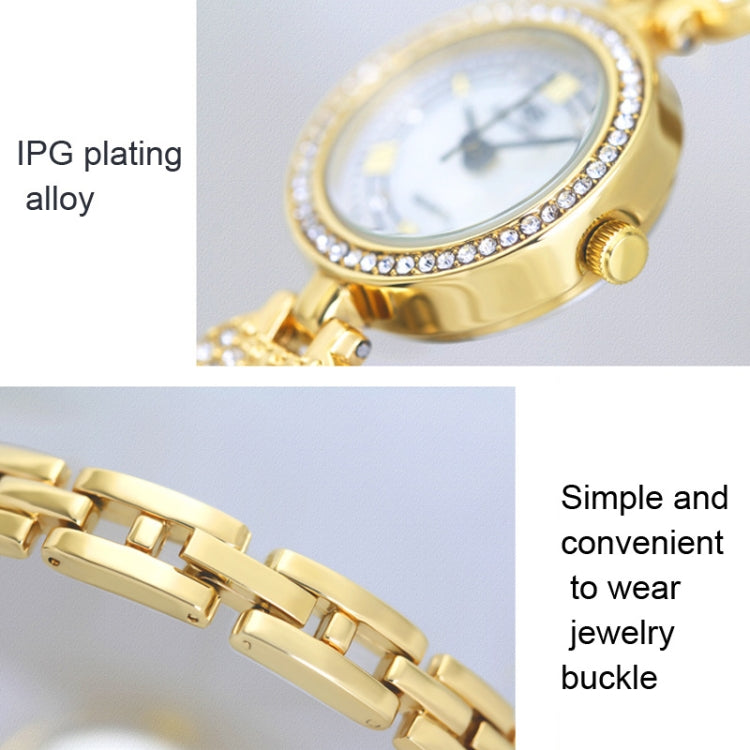 BS Bee Sister  FA1606 Diamond Inlaid Ladies Watch Jewelry Chain Watch, Gold, Silver