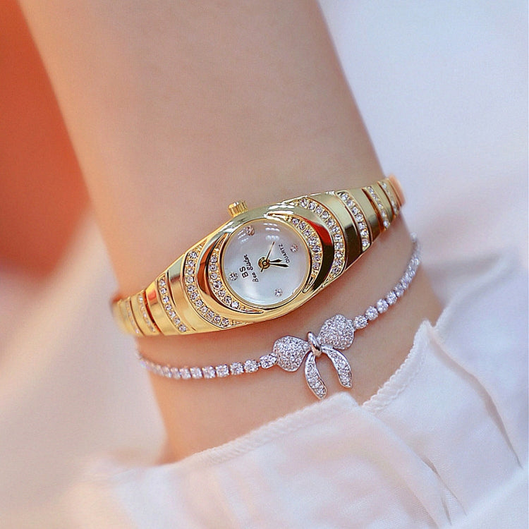 BS Bee Sister  FA1540  Ladies Oval Small Chain Watch with Diamonds, Silver, Gold, Rose Gold