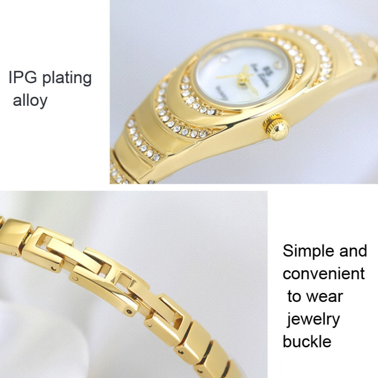 BS Bee Sister  FA1540  Ladies Oval Small Chain Watch with Diamonds, Silver, Gold, Rose Gold