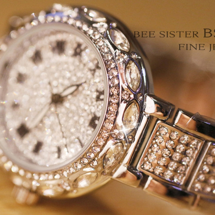 BS Bee Sister  FA1499 Ladies Diamond Watch Jewelry Chain Watch, Gold, Silver, Rose Gold, Silver Golden