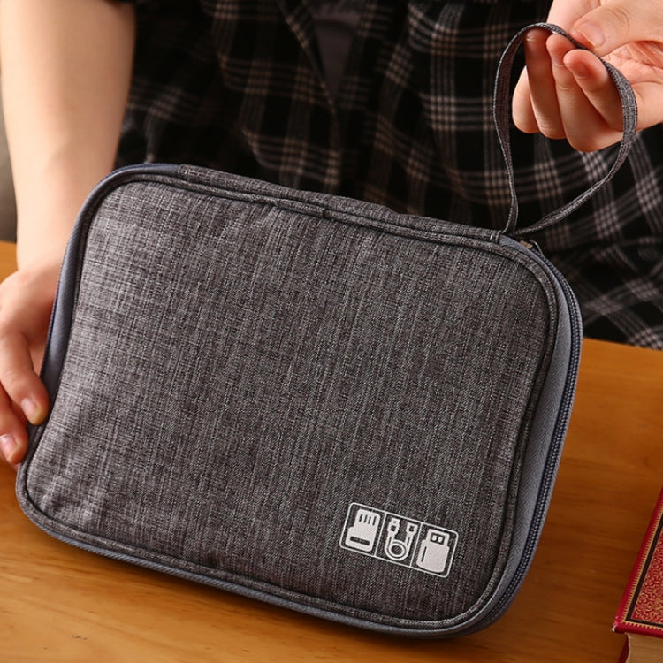 Power Hard Drive Digital Accessories Dustproof Storage Bag, Style:, Data Cable Bag (Navy), Data Cable Bag (Gray), Data Cable Bag (Black), Power Bank Bag (Blue), Power Bank Bag (Gray), Power Bank Bag (Black)