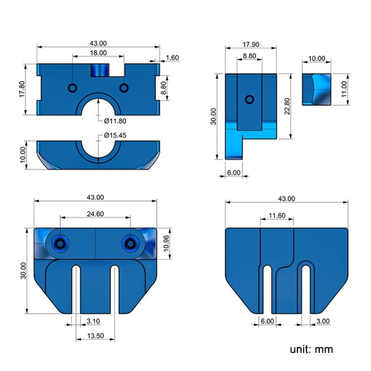 3D Printer Modified E3D V5/V6 Metal Clamp For ENDER 3/3S/PRO, For ENDER 3/3S/PRO