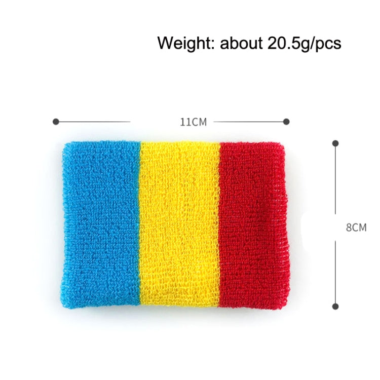 2PCS Basketball Badminton Tennis Running Fitness Towel Sweat-absorbent Sports Wrist, Sports Wrist(Blue Red White), Sports Wrist(Red Yellow Green), Sports Wrist(Red Yellow Blue), Sports Wrist(Black Red Yellow)