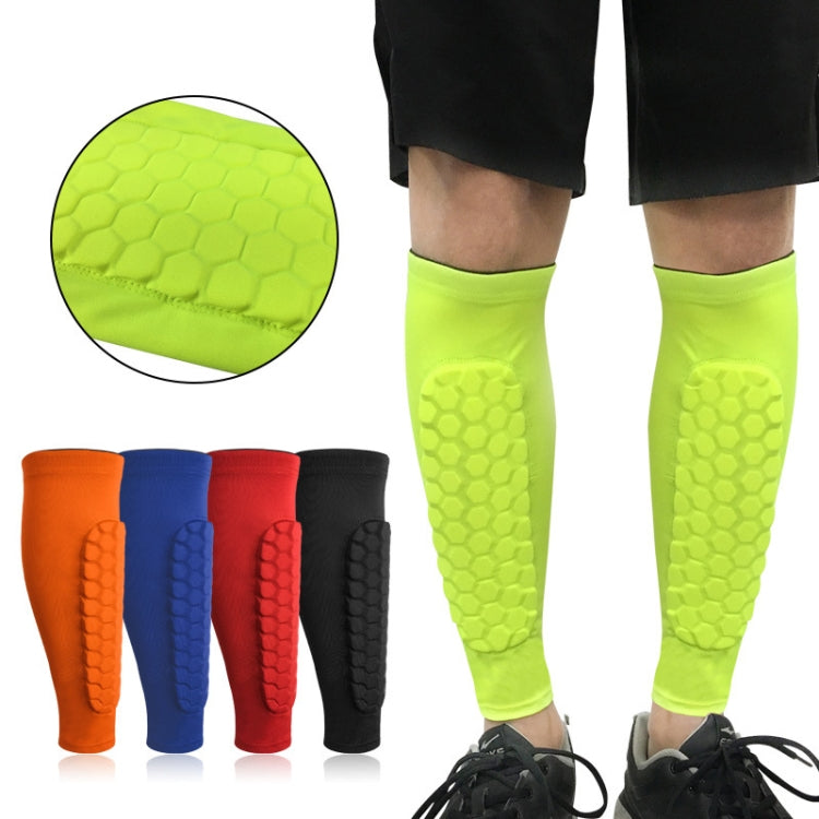 Sports Outdoor Basketball Ride Honeycomb Anti -Collision Leg Protection, M (Black), L (Black）, XL (Black）, M (Red), L (Red), XL (Red), M( Blue), L (Blue), XL (Blue), M (Fluorescent Green ), L (Fluorescent Green ), XL(Fluorescent Green ), M (Orange )