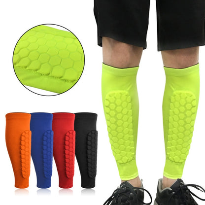 Sports Outdoor Basketball Ride Honeycomb Anti -Collision Leg Protection, M (Black), L (Black）, XL (Black）, M (Red), L (Red), XL (Red), M( Blue), L (Blue), XL (Blue), M (Fluorescent Green ), L (Fluorescent Green ), XL(Fluorescent Green ), M (Orange )