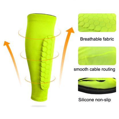 Sports Outdoor Basketball Ride Honeycomb Anti -Collision Leg Protection, M (Black), L (Black）, XL (Black）, M (Red), L (Red), XL (Red), M( Blue), L (Blue), XL (Blue), M (Fluorescent Green ), L (Fluorescent Green ), XL(Fluorescent Green ), M (Orange )
