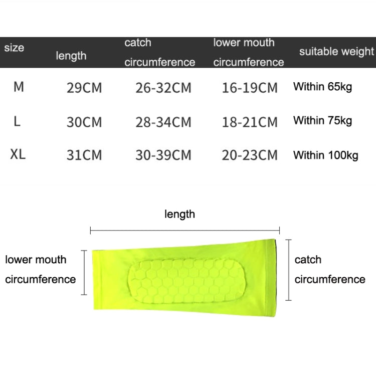 Sports Outdoor Basketball Ride Honeycomb Anti -Collision Leg Protection, M (Black), L (Black）, XL (Black）, M (Red), L (Red), XL (Red), M( Blue), L (Blue), XL (Blue), M (Fluorescent Green ), L (Fluorescent Green ), XL(Fluorescent Green ), M (Orange )