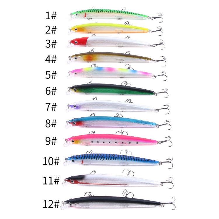 HENGJIA MI130 13.5cm 15.5g Far Throwing Floating Water Laser Bait, 3, 4, 5, 6, 7, 8, 9, 10, 11, 1, 12, 2
