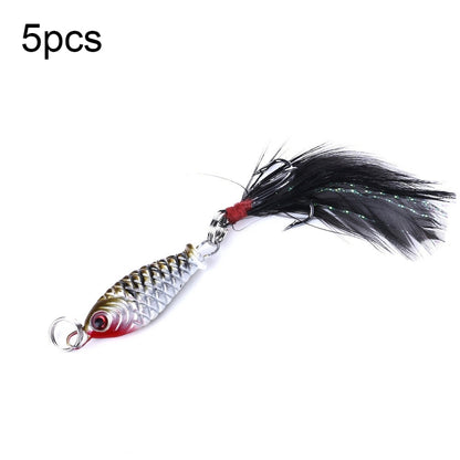 5 PCS HENGJIA LB003 Small Iron Plate 2.5cm 4g Far Delivery Freshwater Bait, LB003 3, LB003 4, LB003 1, LB003 2